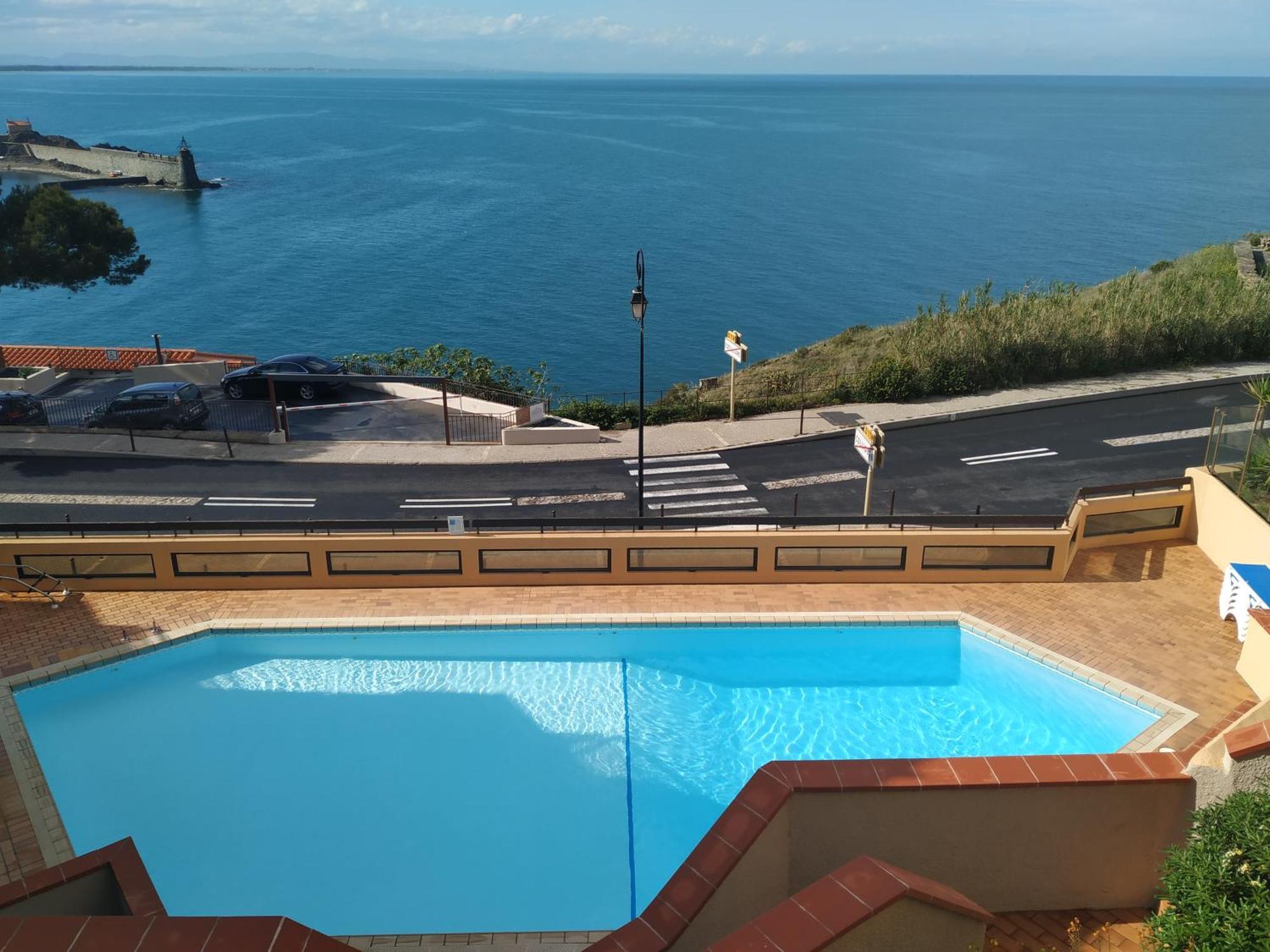 Location Vue Mer Du Samedi Au Samedi, Clim, Parking, Piscine, Plage 科利尤尔 外观 照片